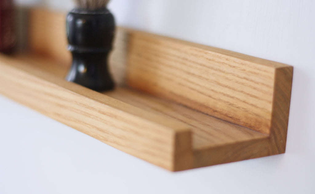 Narrow Floating Shelf Natural Ash JTWoodworks