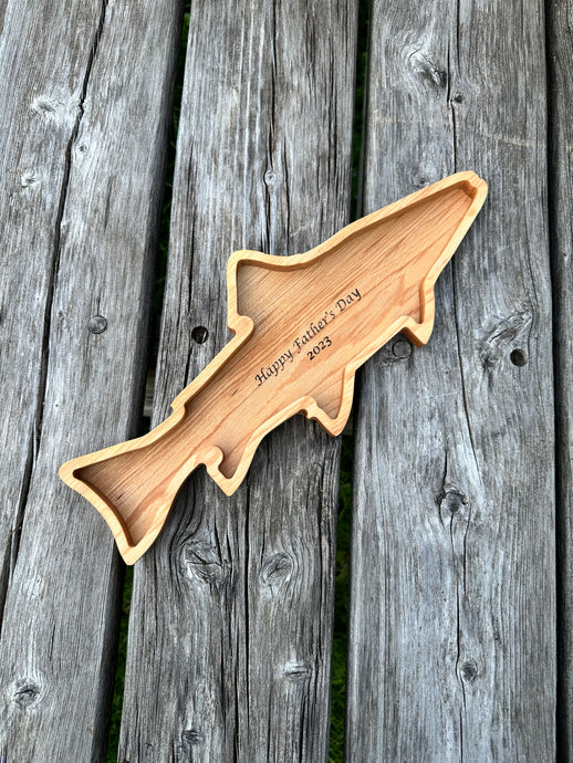 Personalized Wood Fish Catch-All Tray