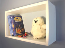 JTWoodworks wood cube shelf helps you organize your home. White, wood, painted cube shelf organizer.