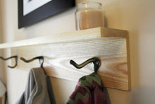 Three Hook Coat Rack with Shelf - 24" Wood Stained