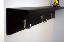 Three Hook Coat Rack with Shelf - 20" Wood Stain