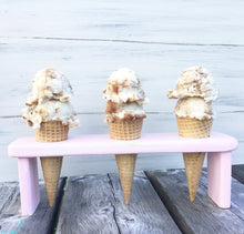 Rustic Wooden Ice Cream Cone Serving Tray