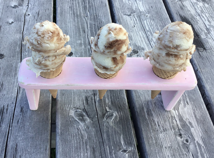 Rustic Wooden Ice Cream Cone Serving Tray